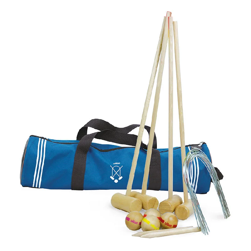 durable wooden toys                  Vilac 4084B 4 Players Junior Croquet Set with Bag