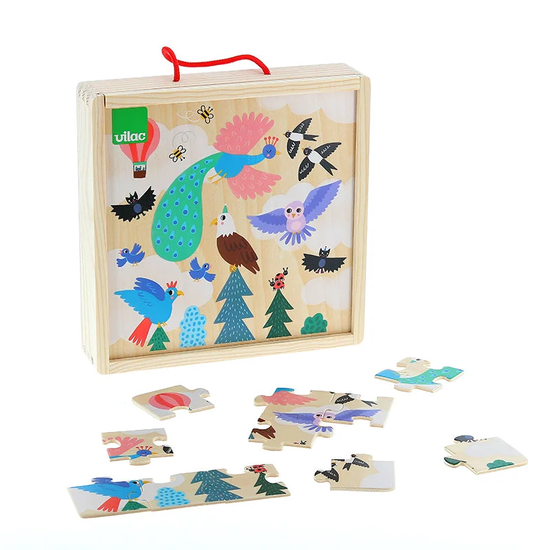 functional wooden toys               Vilac 8536 Puzzle 3x16 P Earth, Sea,Sky