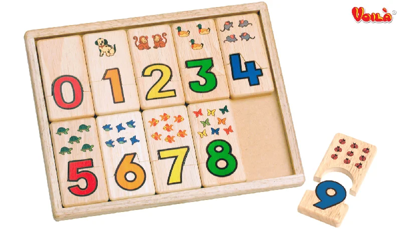 enchanting wooden toys for children                   Voila 607 Number Tray