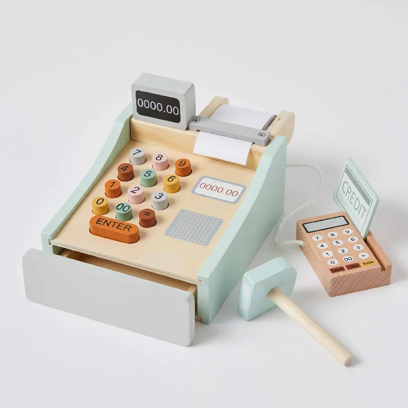 historically accurate and educational wooden toys that teach about cultures Wooden Cash Register Shop Play Set historically accurate and educational wooden toys that teach about cultures Wooden Cash Register Shop Play Set