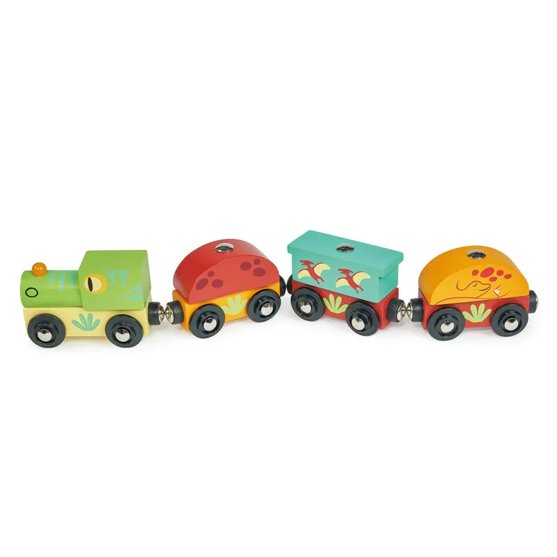 sustainably sourced wooden toys                   Mentari Wooden Dinosaur Train Set