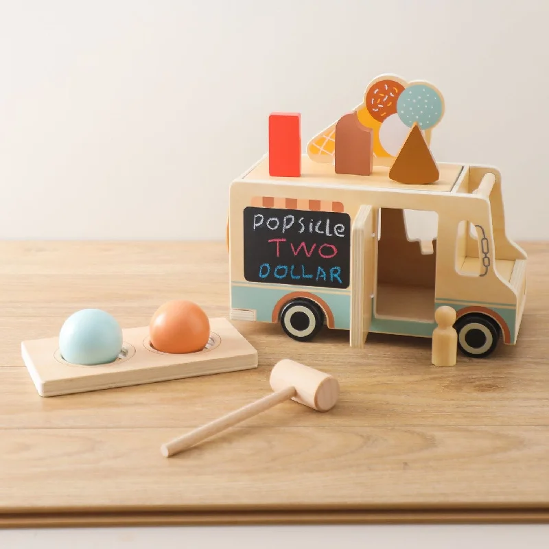 intricately carved wooden toys                   Wooden Ice Cream Truck Kitchen Pretend Play Toy