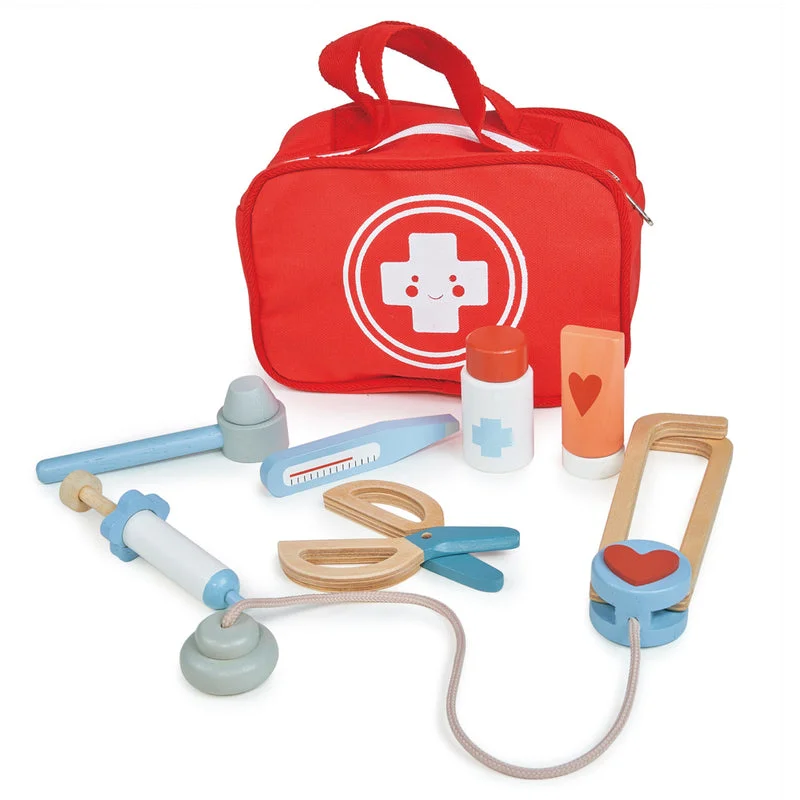 safe and durable wooden toys                   Mentari Wooden My First Aid Doctor Kit
