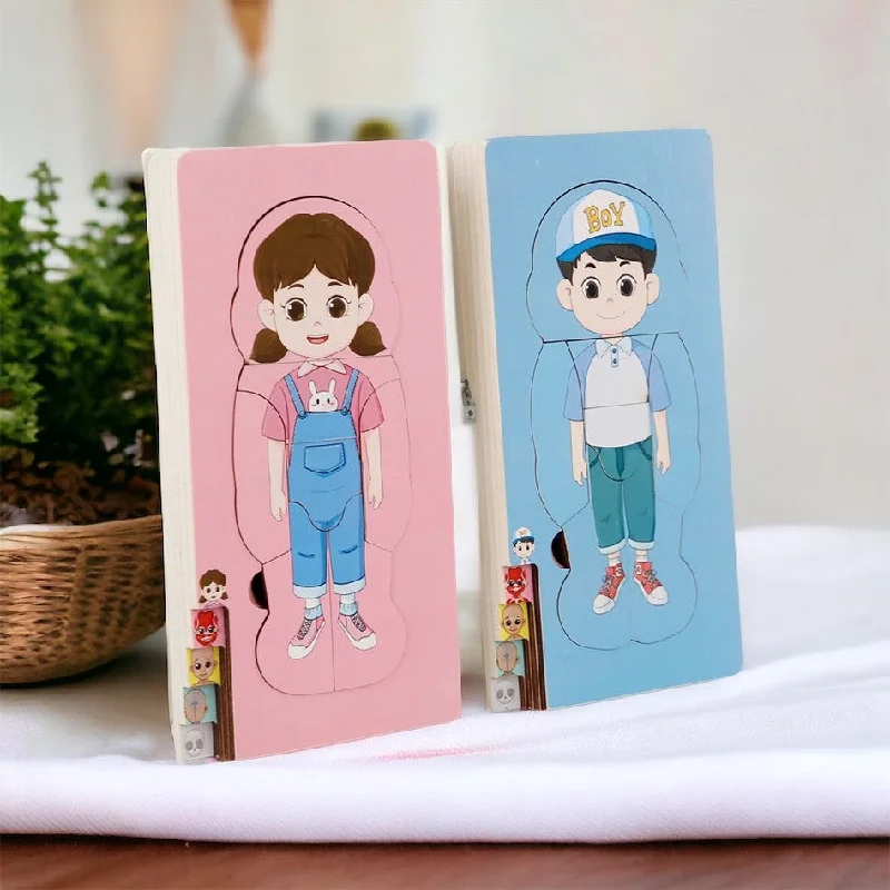 sustainable wooden toys                   Montessori inspired Wooden Puzzle My Body. STEM Learning