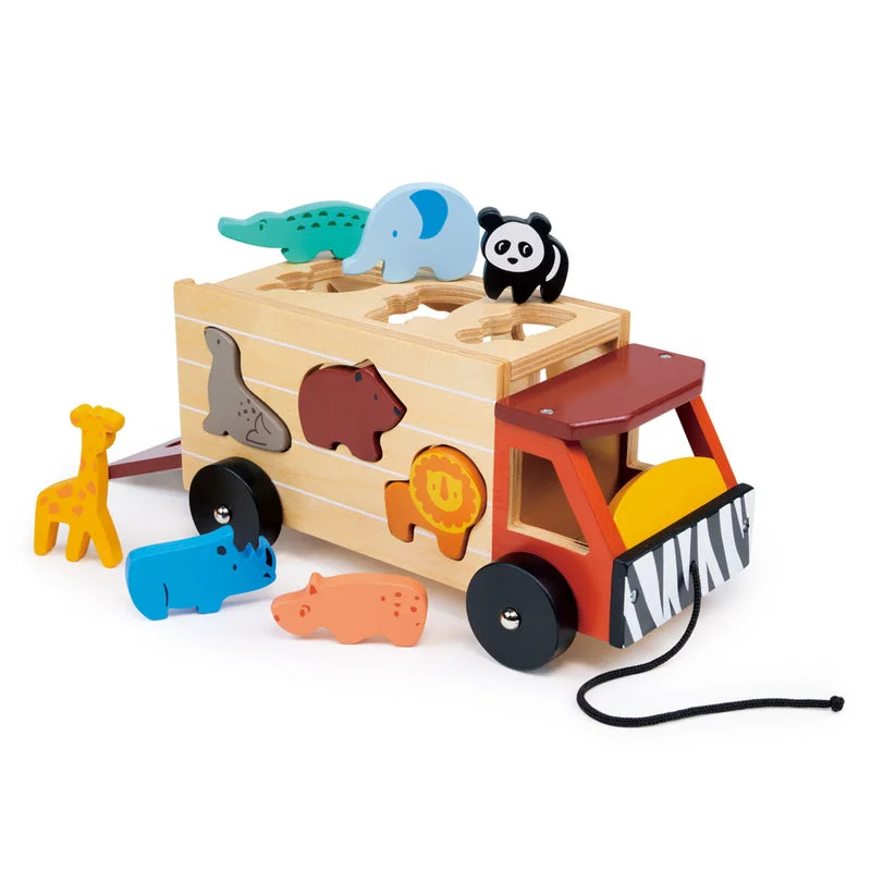 robust and child-safe wooden toys for all ages Mentari Wooden Shape Sorting Safari Truck robust and child-safe wooden toys for all ages Mentari Wooden Shape Sorting Safari Truck