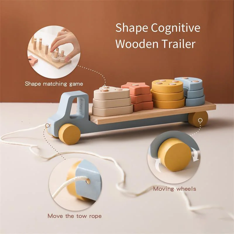 safe and durable wooden toys Wooden Shape Sorting Trailer Pull Along String. Fine Motor Skill Toy safe and durable wooden toys Wooden Shape Sorting Trailer Pull Along String. Fine Motor Skill Toy
