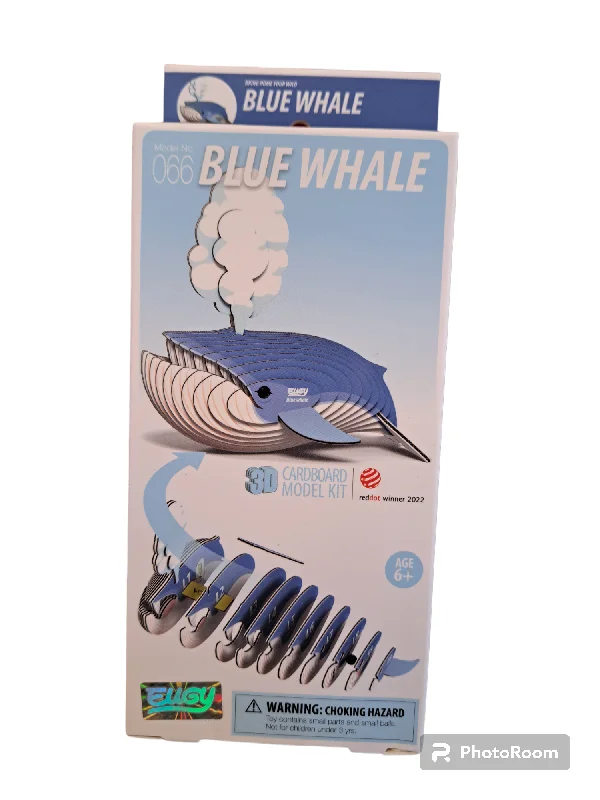 Logical puzzles 3D Cardboard Model - Blue Whale