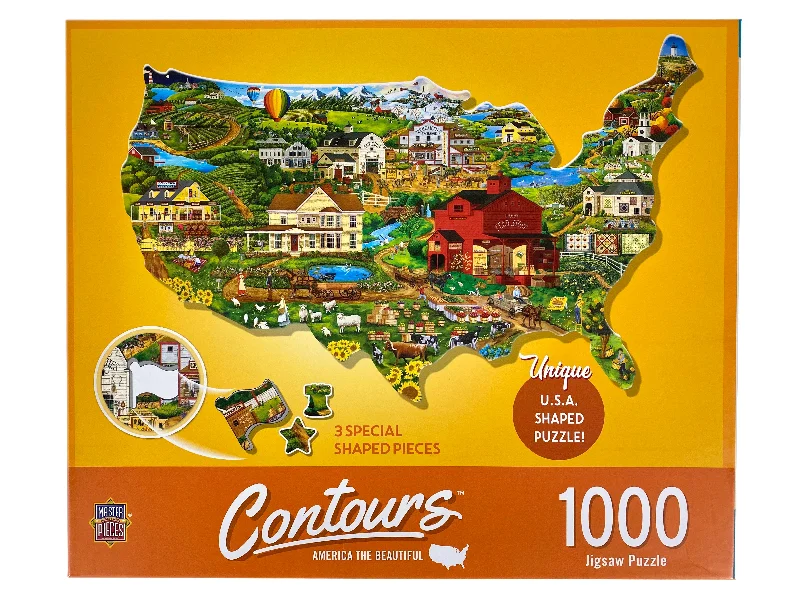 Thought-provoking puzzles America The Beautiful 1000 Piece Contours Puzzle