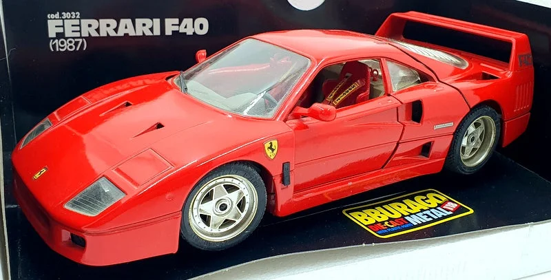 High-quality materials toys Burago 1/18 Scale diecast 3032 - Ferrari F40 1987 - Red