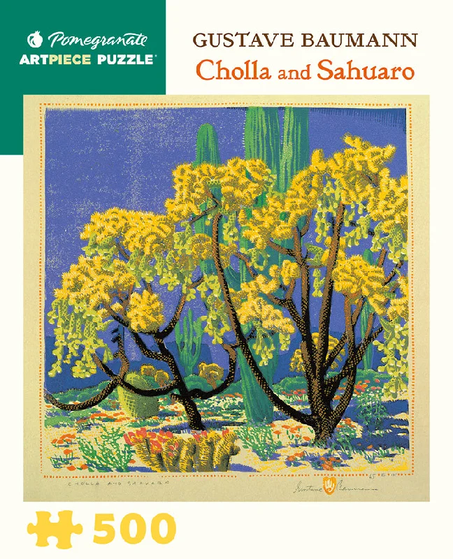Time-consuming puzzles Cholla and Sahuaro - Gustave Baumann 500 Piece Puzzle