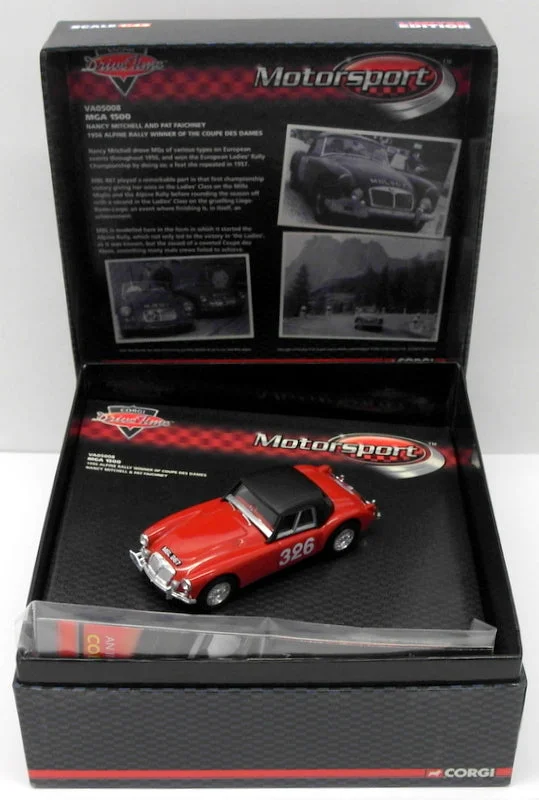 Realistic toy carsCorgi 1/43 Scale VA05008 - MGA 1500 1956 Alpine Rally Winner Coupe Des Dames Realistic toy carsCorgi 1/43 Scale VA05008 - MGA 1500 1956 Alpine Rally Winner Coupe Des Dames