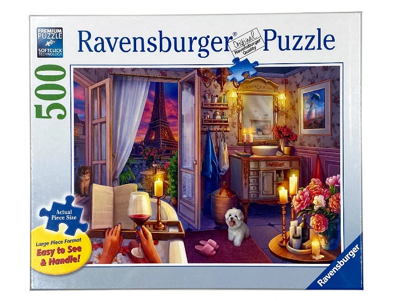 Logical puzzles Cozy Bathroom 500 Piece Large Format Puzzle