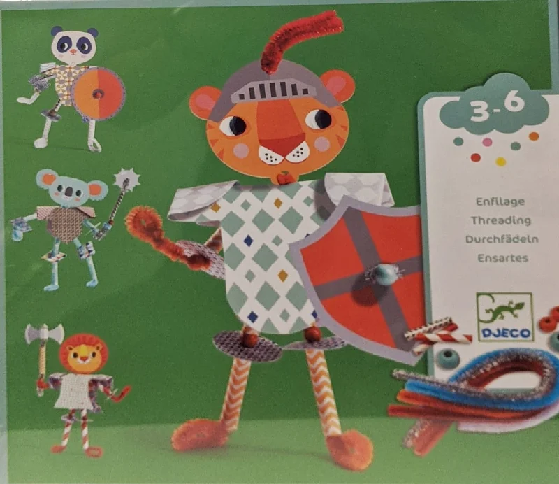 Age-appropriate puzzles Djeco Threading Kit-Jungle Animals