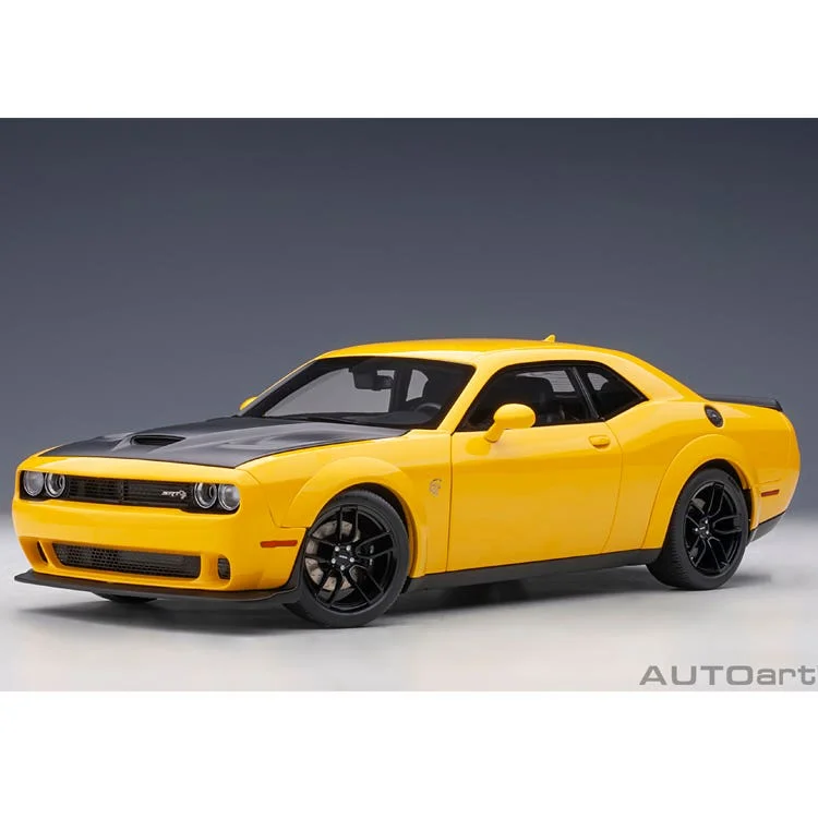 High-quality toy cars DODGE CHALLENGER SRT HELLCAT WIDEBODY 2018 (YELLOW JACKET/SATIN BLACK PAINTED HOOD) - 1:18 Scale Composite Model Car High-quality toy cars DODGE CHALLENGER SRT HELLCAT WIDEBODY 2018 (YELLOW JACKET/SATIN BLACK PAINTED HOOD) - 1:18 Scale Composite Model Car