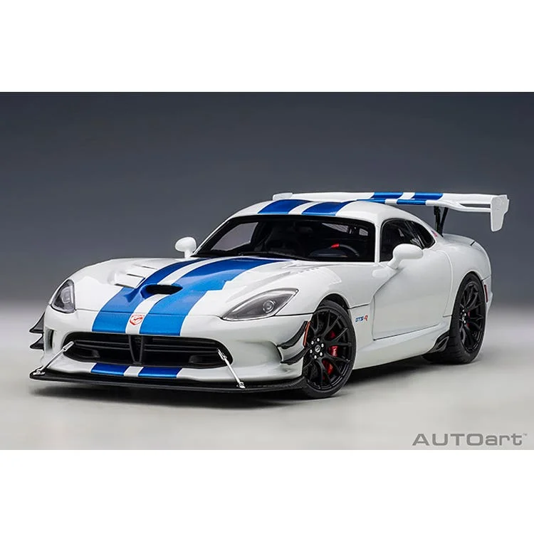 Fun toy carsDODGE VIPER GTS-R COMMEMORATIVE EDITION ACR 2017 (WHITE W/ PEARL BLUE STRIPES) - 1:18 Scale Composite Model Car