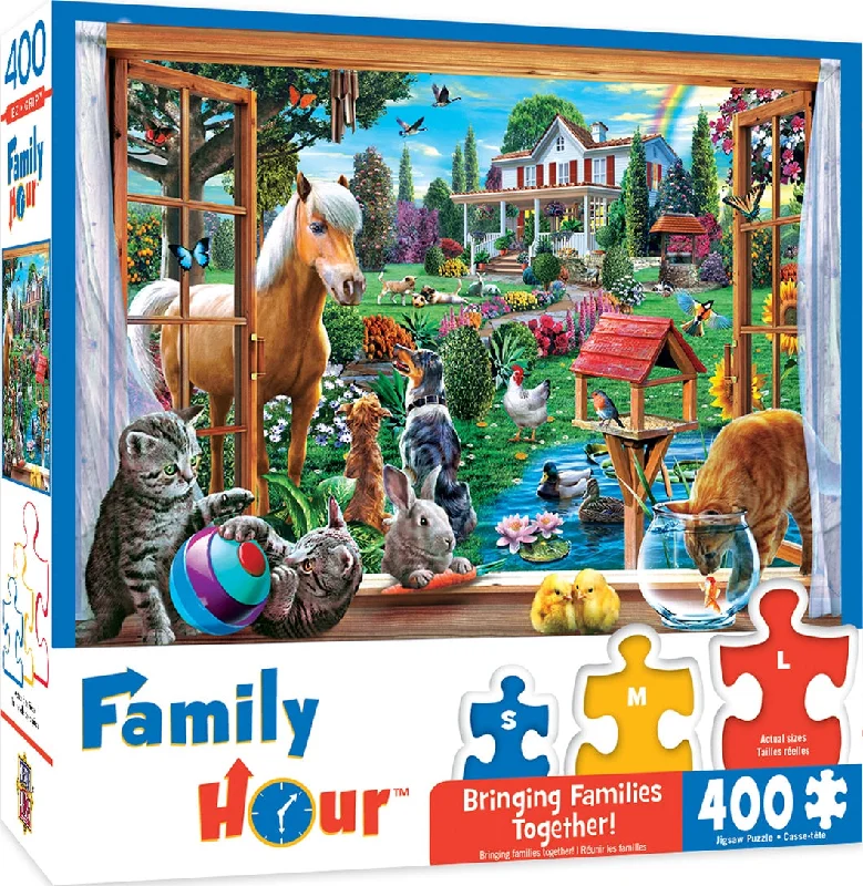Entertaining games Peeking Through 400 Piece Family Time Puzzle