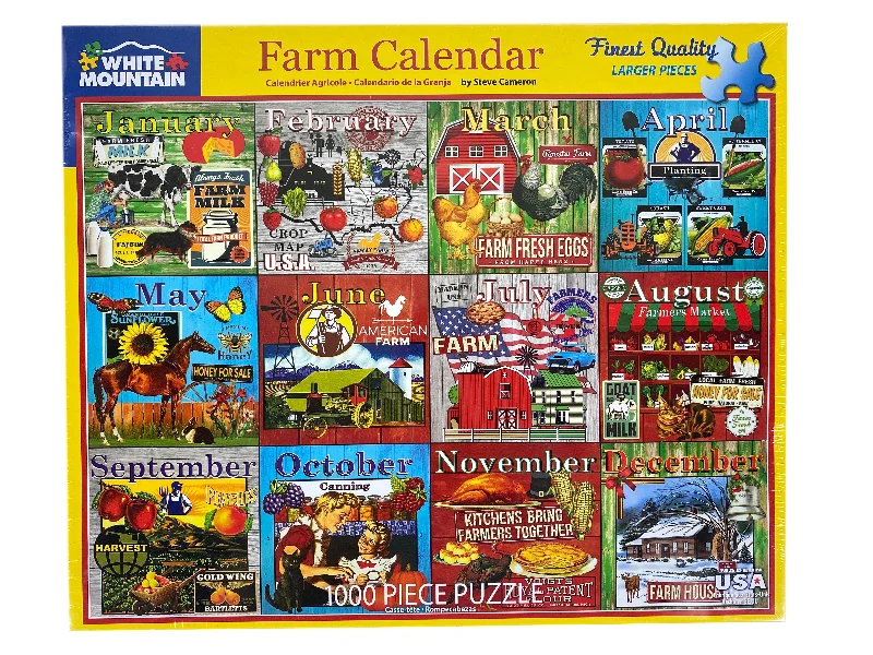Relaxing games Farm Calendar 1000 Piece Puzzle