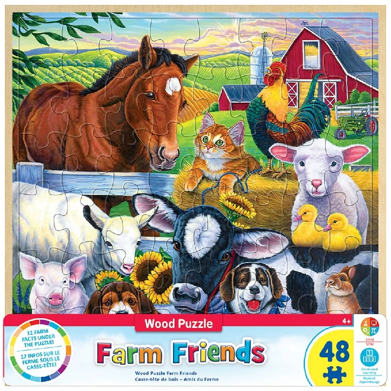 Educational games Farm Friends 48 Piece Wooden Puzzle
