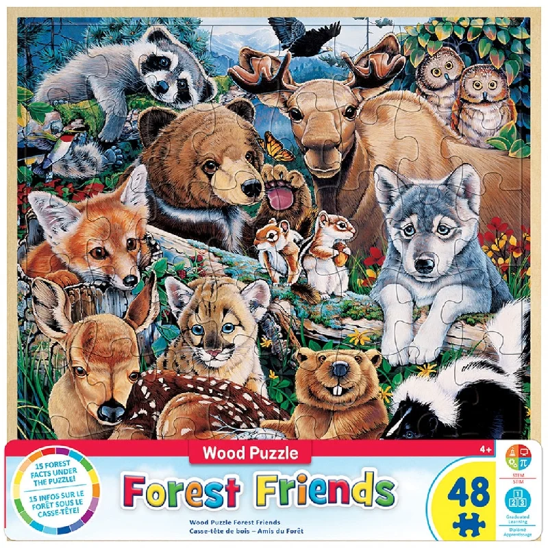 Multi-level puzzles Forest Friends 48 Piece Wooden Tray Puzzle