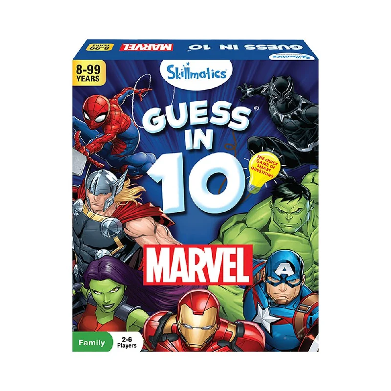 Age-appropriate puzzles Guess in 10 Marvel Card Game