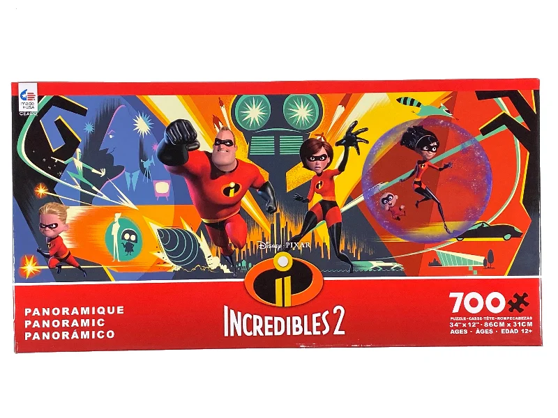 Multi-level puzzles Incredibles 2 - Panoramic 700 Piece Puzzle