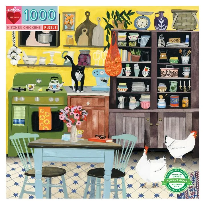Logical puzzles Kitchen Chickens 1000 Piece Puzzle