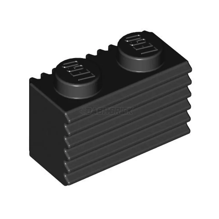 Stimulating and engaging LEGO playLEGO Brick, Modified 1 x 2, Grille Profile (Flutes), Black [2877] 287726