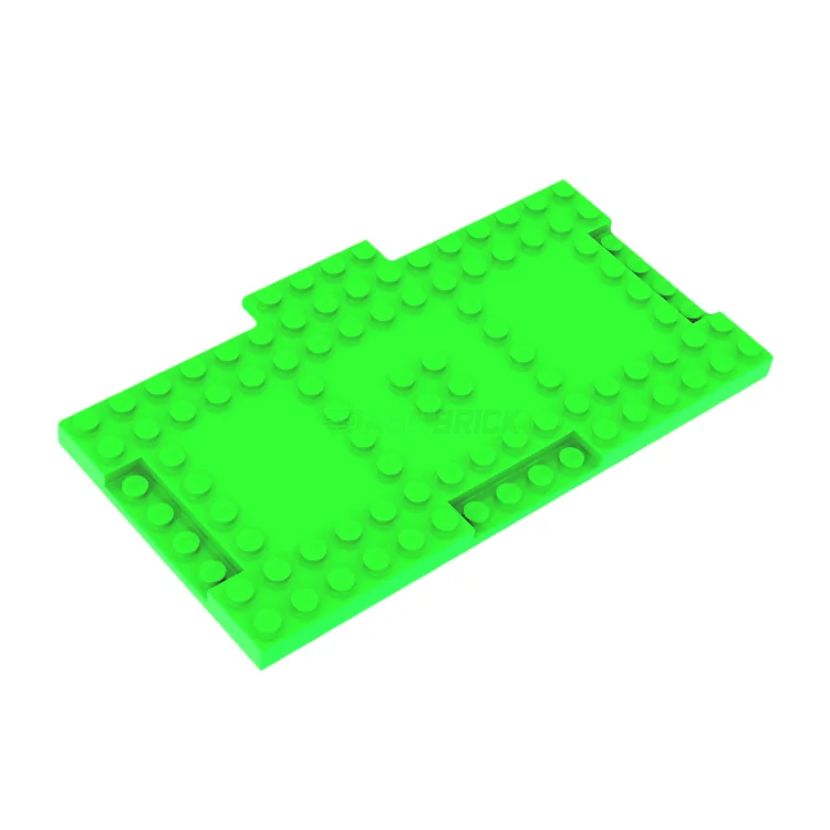 Intricately designed LEGOLEGO Brick, Modified 8 x 16 x 2/3 with 1 x 4 Indentations and 1 x 4 Plate, Bright Green [18922] 6396799
