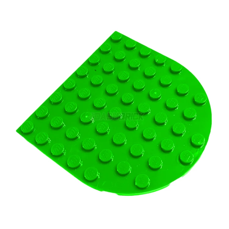 Intricately designed LEGOLEGO Bright Green Plate, Round 8 x 8 Rounded End, Bright Green [41948] 6378799