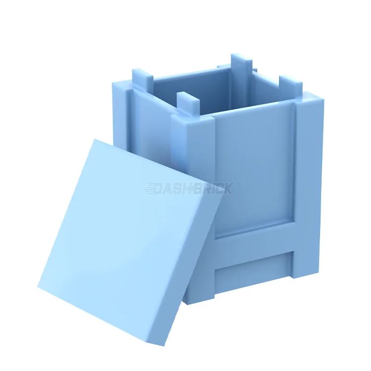 Promoting fine art skills LEGO modelsLEGO Container, Box 2 x 2 x 2 - Top Opening, Lid, Bright Light Blue [61780]