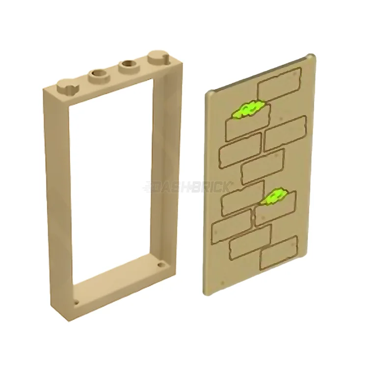 Reflecting popular cultures LEGO themesLEGO Frame and Brick Pattern Insert  1 x 4 x 6, Tan [COMBO PACK]
