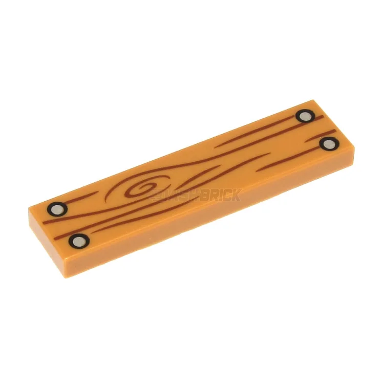 Promoting fine motor skills LEGO setsLEGO Minifigure Accessory - Wood Plank, Grain, 4 Silver Nails, 1 x 4 Tile, Medium Nougat [2431pb652] 6329605