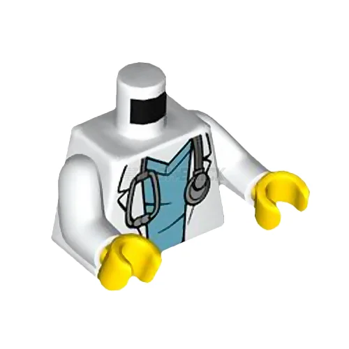 Iconic and recognizable LEGO charactersLEGO Minifigure Torso - Doctor, Hospital Lab Coat over Scrubs, Stethoscope [973pb4534c01]