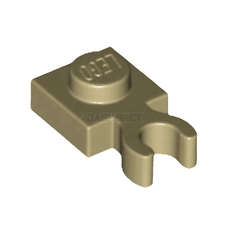 Inspiring creativity and innovation LEGOLEGO Plate, Modified 1 x 1, Open O Clip Thick (Vertical Grip), Tan [4085d / 60897]