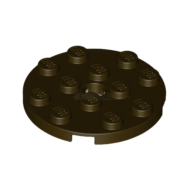 Promoting language development LEGOLEGO Plate, Round 4 x 4 with Hole, Dark Brown [60474]