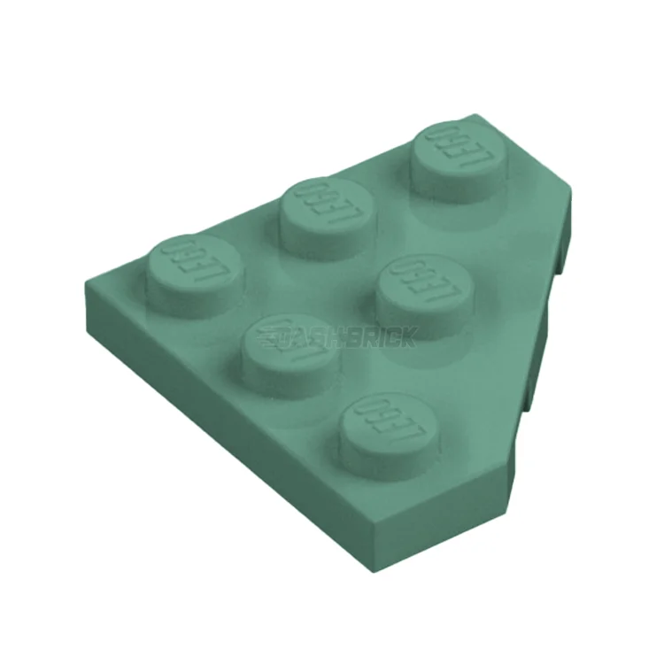 Gender-neutral LEGO toysLEGO Wedge, Plate 3 x 3 Cut Corner, Sand Green [2450] 6416003