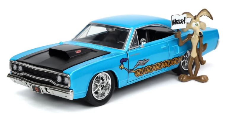 High-quality toy cars Looney Tunes - Plymouth Road Runner 1970 with Wile E Coyote 1:24 Scale Hollywood Ride High-quality toy cars Looney Tunes - Plymouth Road Runner 1970 with Wile E Coyote 1:24 Scale Hollywood Ride