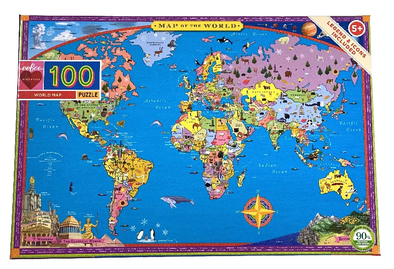 Addictive games Map Of The World 100 Piece Puzzle