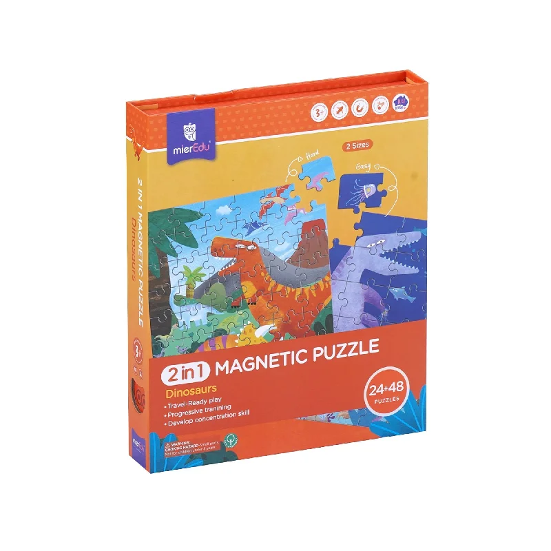 Multi-level puzzles MierEdu 2-In-1 Magnetic Puzzles - Dino