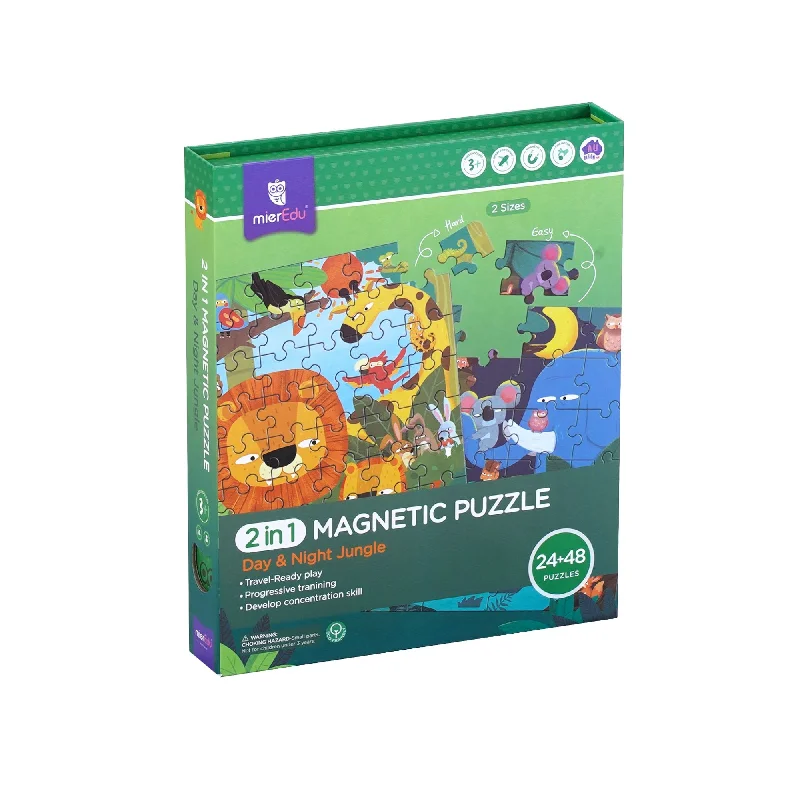 Strategic puzzles MierEdu 2-In-1 Magnetic Puzzles - Jungle