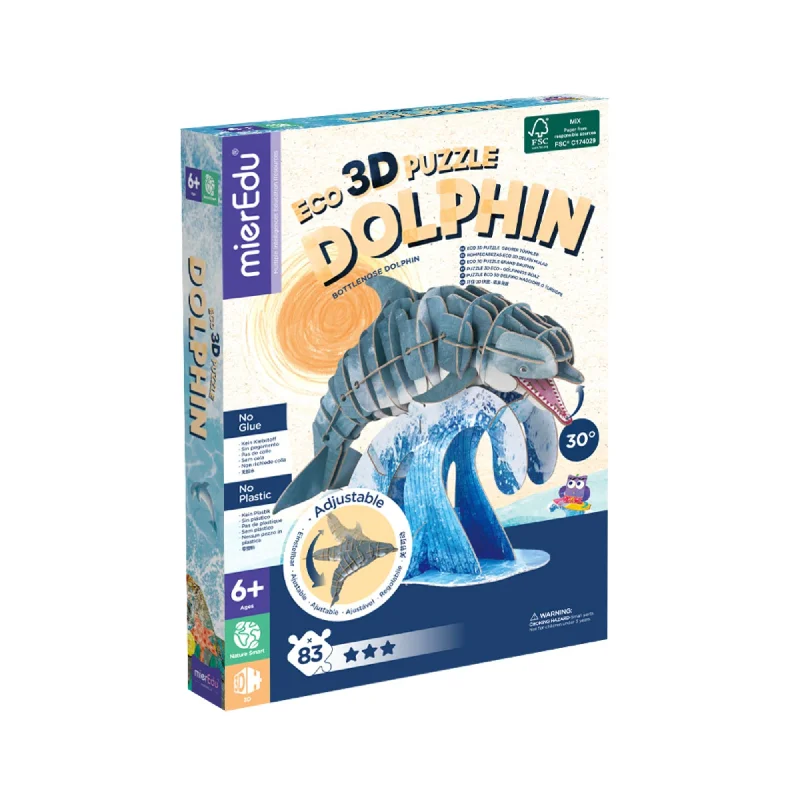 Strategic puzzles MierEdu Eco 3D Puzzle - Bottlenose Dolphin