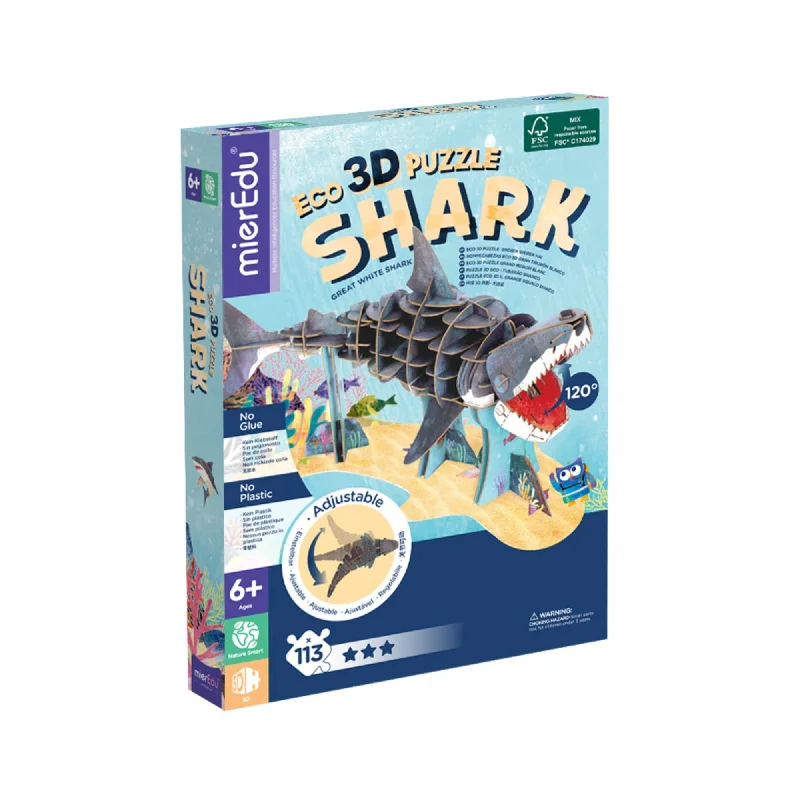 Entertaining games MierEdu Eco 3D Puzzle - Great White Shark
