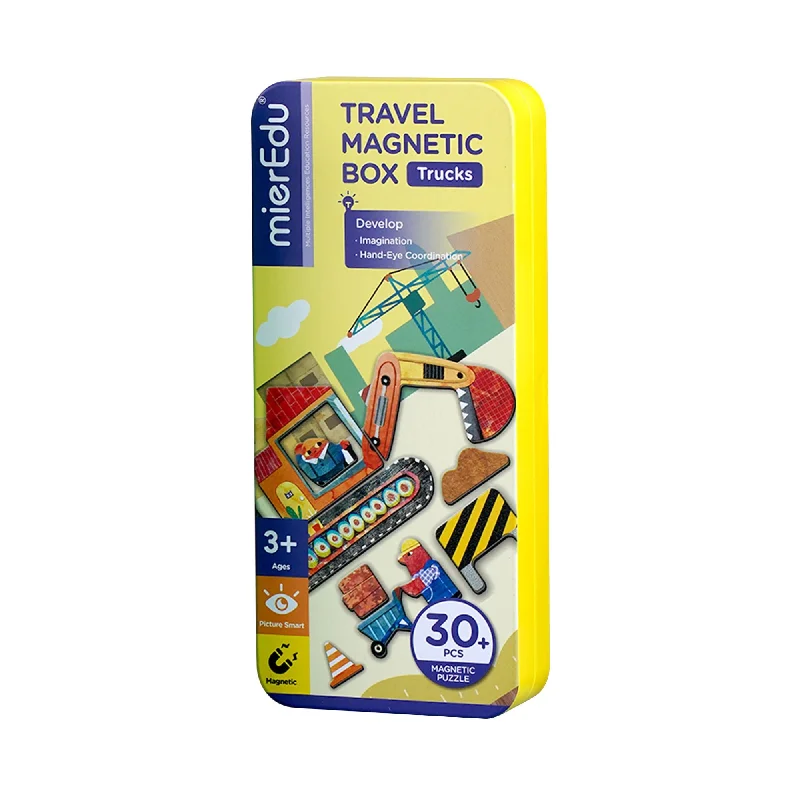 Challenging puzzles MierEdu Magnetic Puzzle Box Trucks