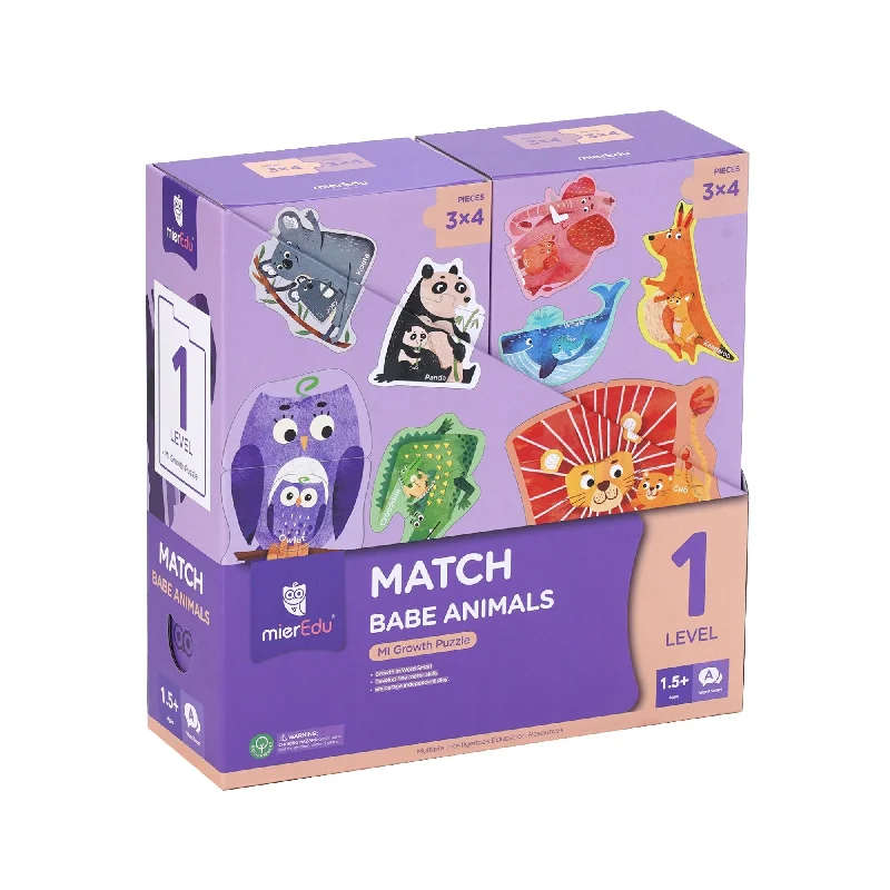Strategic puzzles MierEdu Match Baby Animals Growth Puzzle Level 1