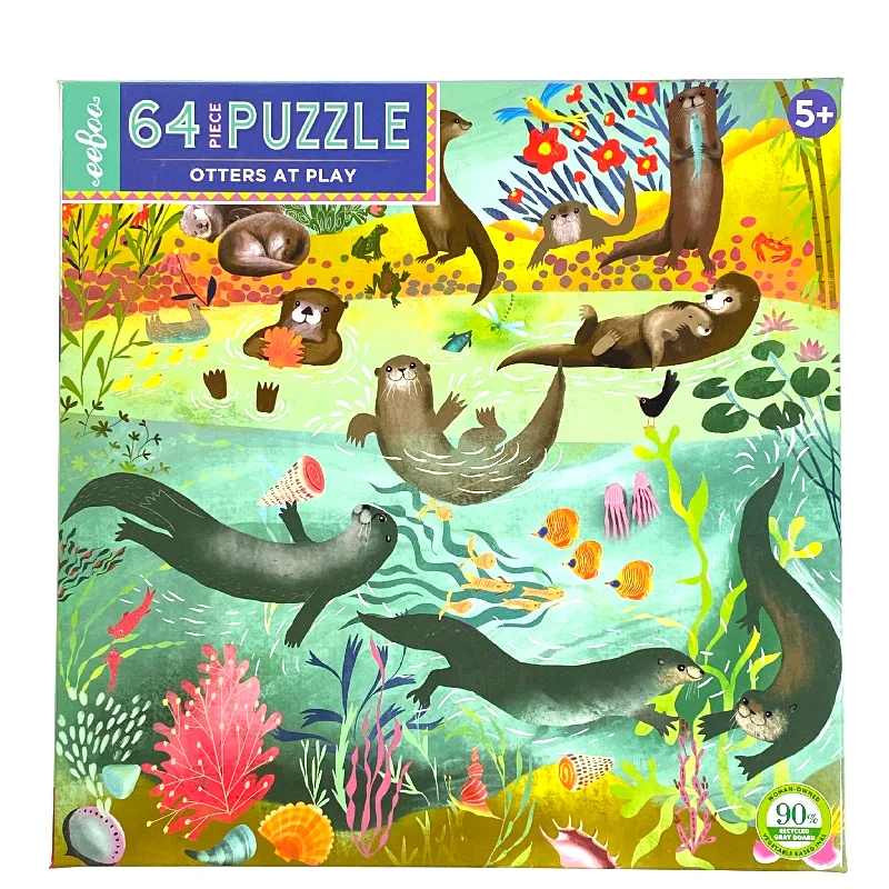 Age-appropriate puzzles Otters at Play 64 piece puzzle