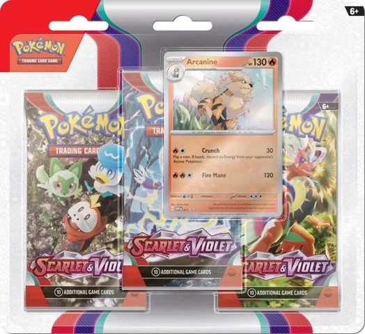 Intricate puzzles Pokemon TCG Scarlet & Violet 1 Three Pack Booster Blister Pack Assorted Styles