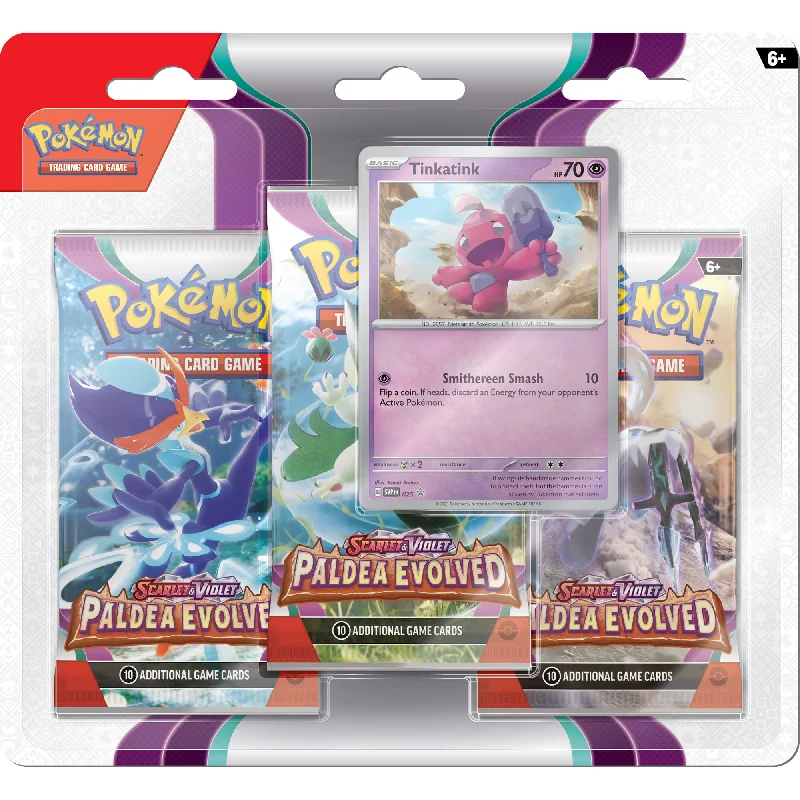 Addictive games Pokemon TCG Scarlet & Violet 2 Paldea Evolved - Three Booster Blister Assorted Styles