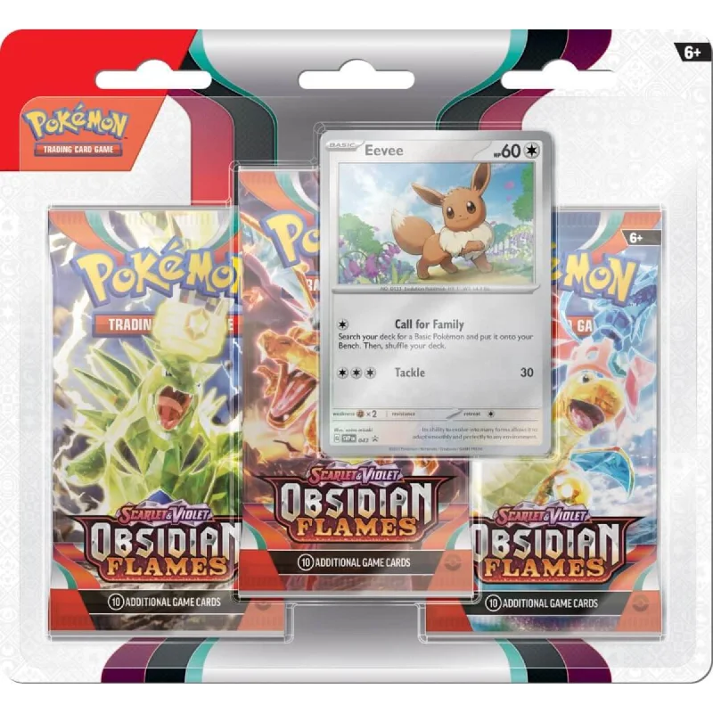 Multi-level puzzles Pokemon TCG Scarlet & Violet 3 Obsidian Flames Three Booster Blister