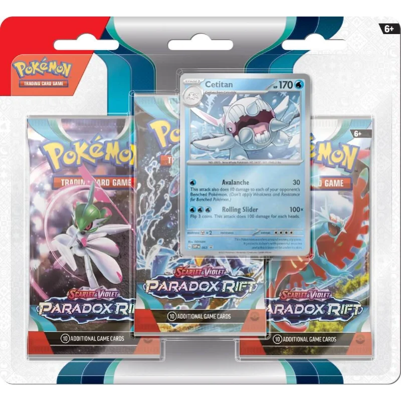 Engaging puzzlesPokemon TCG Scarlet & Violet 4 Paradox Rift Three Booster Blister
