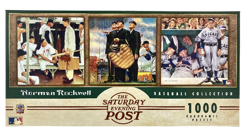 Exciting gamesSaturday Evening Post Norman Rockwell Baseball 1000 Piece Panoramic Puzzle
